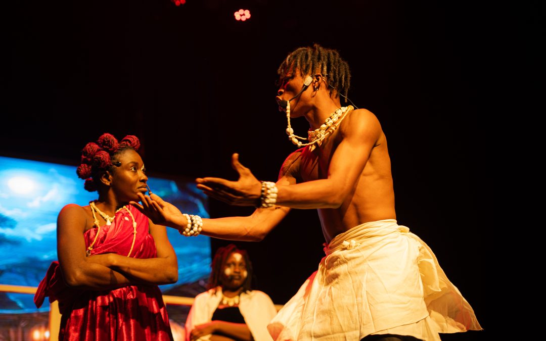 Performers singing and dancing in End Game musical at TALP‑X 4.0 performances.