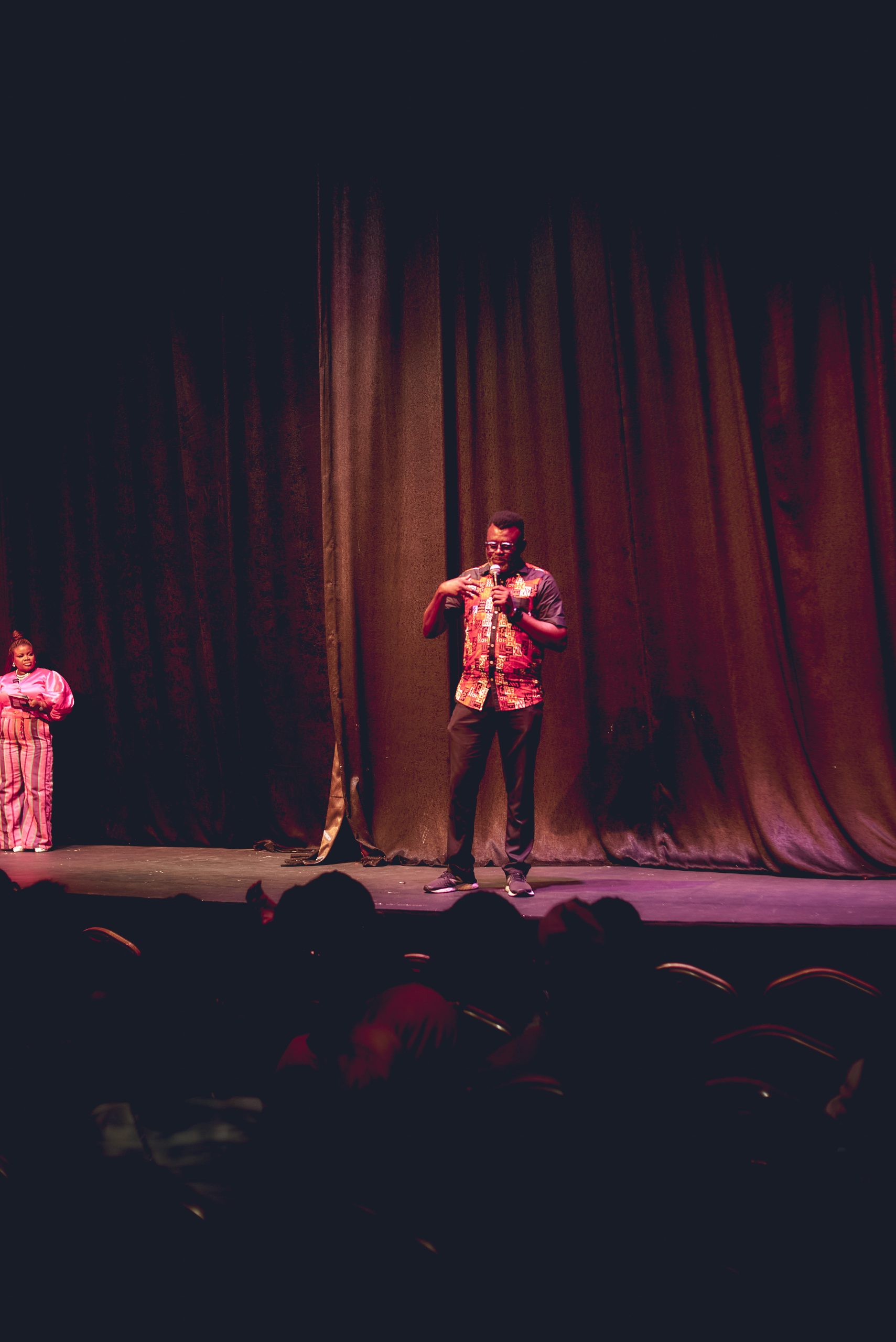 Umoibom addressing attendees at TAFTA TALP‑X 4.0 performances opening.